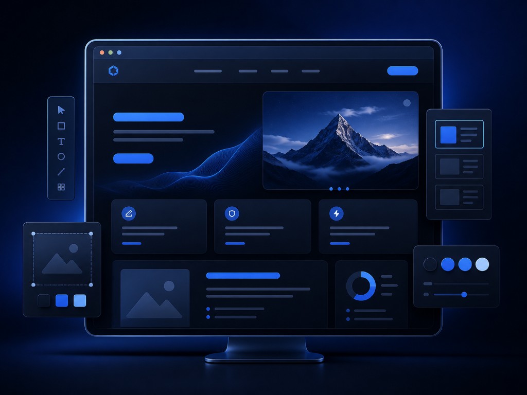 Professional website design interface illustration